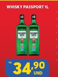 Atacadão Centro Sul Whisky Passport 1L oferta