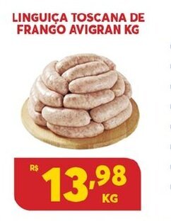 Atacadão Centro Sul Linguica Toscana de Frango Avigran 1kg oferta