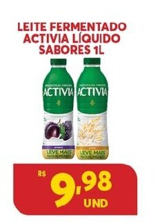 Atacadão Centro Sul Leite Fermentado Activia Liquido Sabores 1L oferta