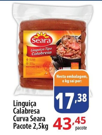 Akki Atacadista Linguiça Calabresa Curva Seara Pacote 2,5kg oferta