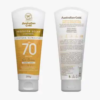 Protetor solar australian gold corporal gel creme fps70 200g