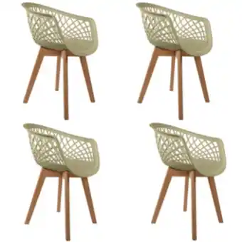 Leroy Merlin Conjunto com 4 cadeiras web fendi - base wood oferta