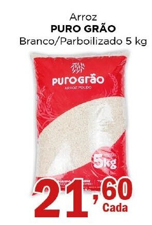 Supermercados Mundial Arroz PURO GRÃO Branco/Parboilizado 5 kg oferta