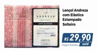 Lençol Andreza com Elástico Estampado Solteiro