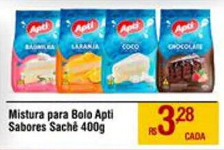 Max Atacadista Mistura para Bolo Apti Sabores Saché 400g oferta