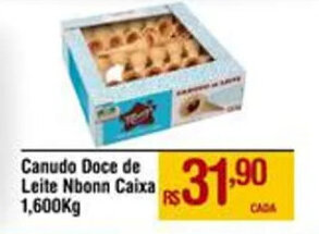 Max Atacadista Canudo Doce de Leite Nbonn Caixa 1,600Kg oferta