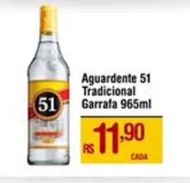 Aguardente 51 Tradicional Garrafa 965ml