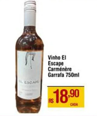 Max Atacadista Vinho El Escape Carménère Garrafa 750ml oferta