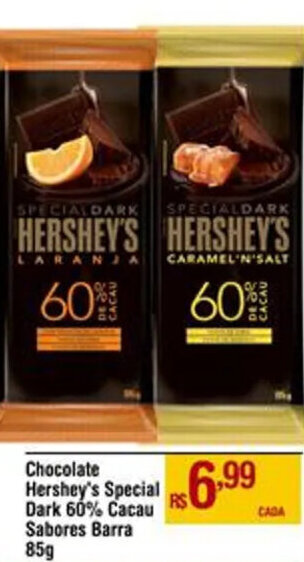 Max Atacadista Chocolate Hershey's Special Dark 60% Cacau Sabores Barra 85g oferta