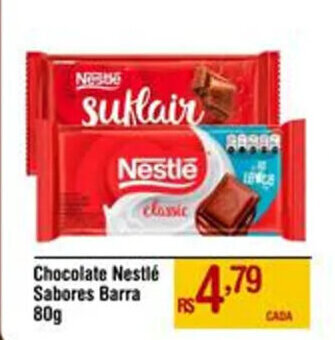 Max Atacadista Chocolate Nestlé Sabores Barra 80g oferta