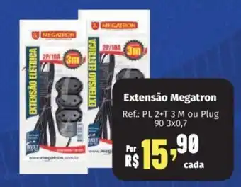 Extensão Megatron Ref.: PL 2+T 3 M ou Plug 90 3x0,7