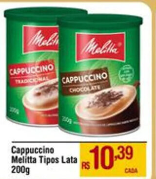 Max Atacadista Cappuccino Melitta Tipos Lata 200g oferta