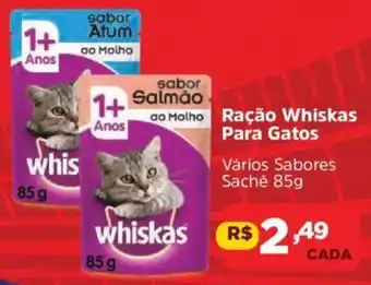 Supermercados Mateus Ração Whiskas Para Gatos Vários Sabores Sachê 85g oferta