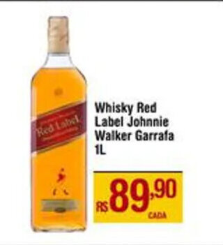 Max Atacadista Whisky Red Label Johnnie Walker Garrafa 1L oferta