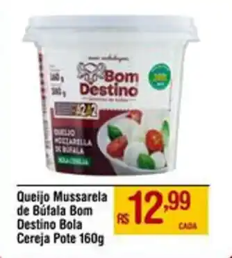 Queijo Mussarela de Búfala Bom Destino Bola Cereja Pote 160g