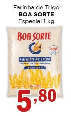 Supermercados Mundial Farinha de Trigo BOA SORTE Especial 1 kg oferta