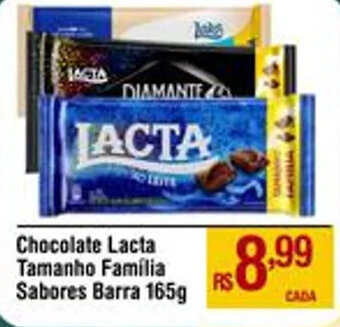 Max Atacadista Chocolate Lacta Tamanho Família Sabores Barra 165g oferta