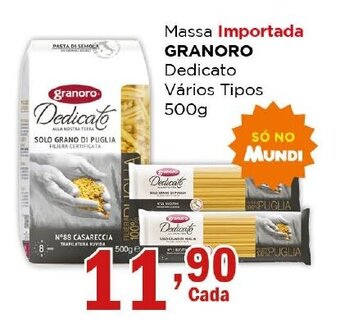 Supermercados Mundial Massa Importada GRANORO Dedicato Vários Tipos 500g oferta