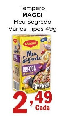 Supermercados Mundial Tempero MAGGI Meu Segredo Vários Tipos 49g oferta