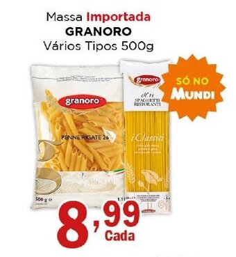 Supermercados Mundial Massa Importada GRANORO Vários Tipos 500g oferta
