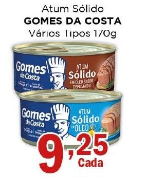 Supermercados Mundial Atum Sólido GOMES DA COSTA Vários Tipos 170g oferta