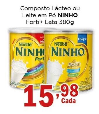 Composto Lácteo ou Leite em Pó NINHO Forti+ Lata 380g