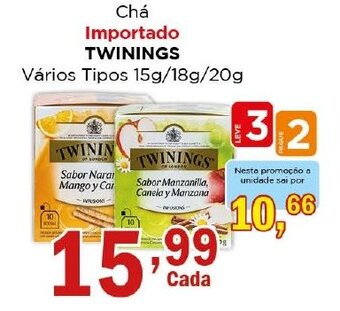 Supermercados Mundial Chá Importado TWININGS Vários Tipos 15g/18g/20g oferta