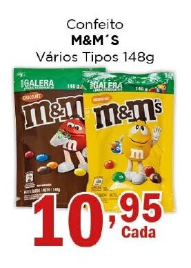 Supermercados Mundial Confeito M&M'S Vários Tipos 148g oferta