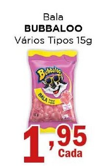 Bala BUBBALOO Vários Tipos 15g