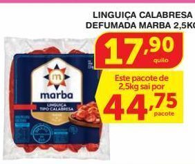 Roldão Linguiça calabresa defumada marba 2,5kg oferta