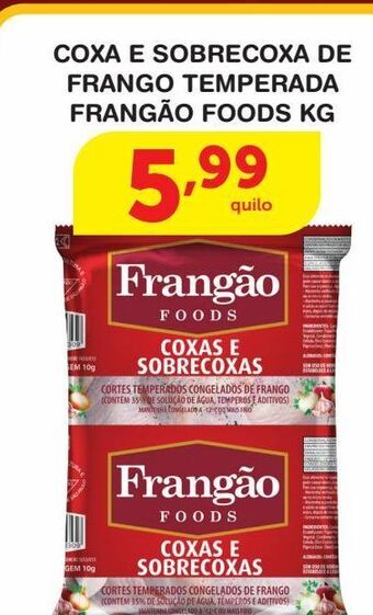 Roldão Coxa e sobrecoxa de frango temperada frangão foods kg oferta