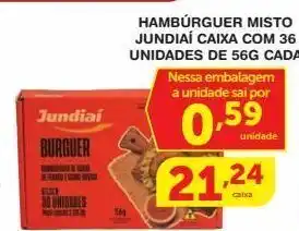 Roldão Hambúrguer misto jundiaí caixa com 36 unidades de 56g cada oferta