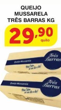 Roldão Queijo mussarela três barras kg oferta