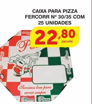 Roldão Caixa para pizza fercorr nº 30/35 com 25 unidades oferta