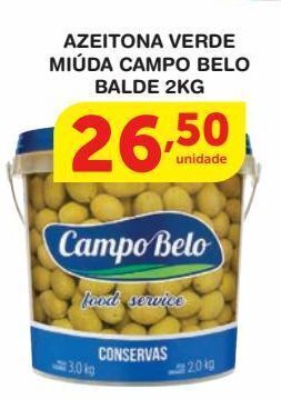 Azeitona verde miúda campo belo balde 2kg