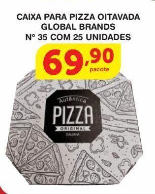 Roldão Caixa para pizza oitavada global brands nº 35 com 25 unidades oferta