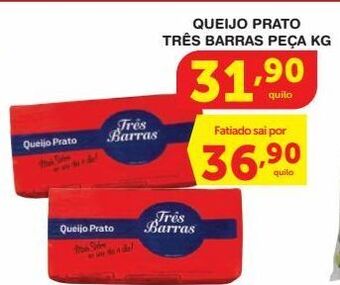 Roldão Queijo prato três barras peça kg oferta