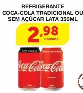 Roldão Refrigerante coca-cola tradicional ou sem açúcar lata 350ml oferta