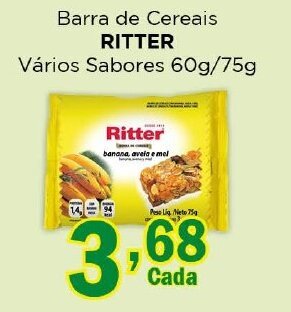 Supermercados Mundial Barra de Cereais RITTER Vários Sabores 60g/75g oferta