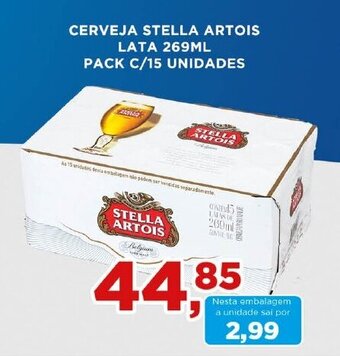 Supermercados Mundial CERVEJA STELLA ARTOIS LATA 269ML PACK C/15 UNIDADES oferta
