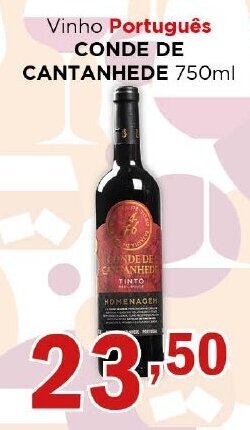Supermercados Mundial Vinho Português CONDE DE CANTANHEDE 750ml oferta