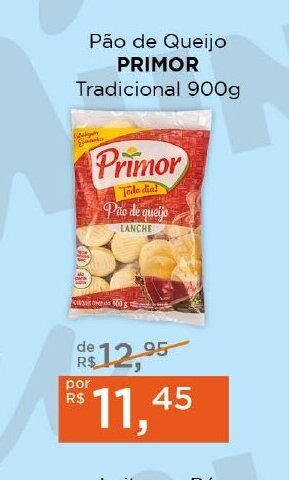 Supermercados Mundial Pão de Queijo PRIMOR Tradicional 900g oferta