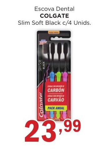 Supermercados Mundial Escova Dental COLGATE Slim Soft Black c/4 Unids. oferta