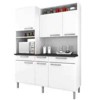 Cozinha compacta regina - branco neve - itatiaia aço