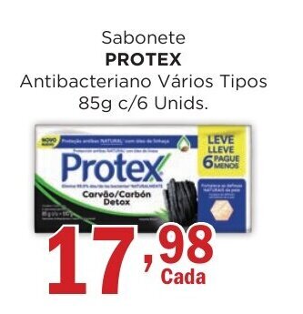 Supermercados Mundial Sabonete PROTEX Antibacteriano Vários Tipos 85g c/6 Unids. oferta