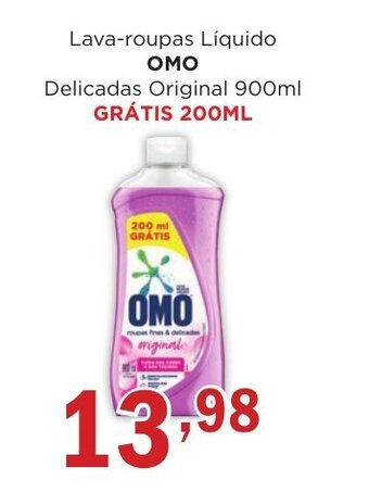 Supermercados Mundial Lava-roupas Líquido OMO Delicadas Original 900ml oferta