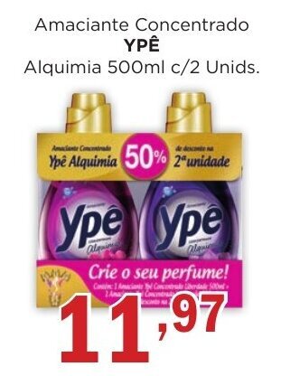 Amaciante Concentrado YPÊ Alquimia 500ml c/2 Unids.