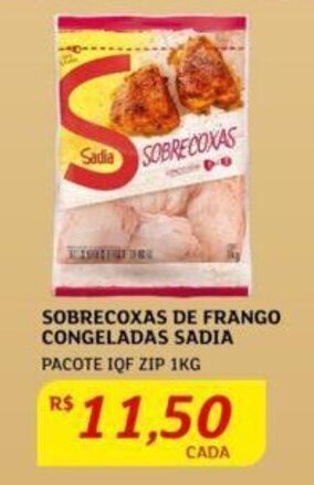 Assaí Atacadista SOBRECOXAS DE FRANGO CONGELADAS SADIA PACOTE IQF ZIP 1KG oferta