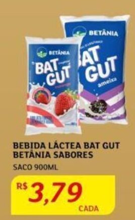 Assaí Atacadista BEBIDA LÁCTEA BAT GUT BETANIA SABORES SACO 900ML oferta