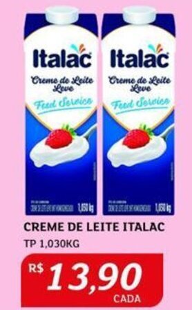 Assaí Atacadista CREME DE LEITE ITALAC TP 1,030KG oferta